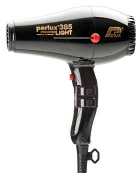 Parlux 385 Power Light Ionic+Ceramic Pro Hair Dryer+2 Nozzles-Black