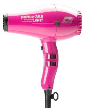 Parlux 385 Power Light Ionic+Ceramic Pro Hair Dryer+2 Nozzles-Fuchsia