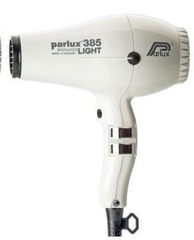 Parlux 385 Power Light Ionic+Ceramic Pro Hair Dryer+2 Nozzles-White