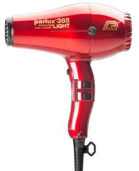 Parlux 385 Power Light Ionic+Ceramic Pro Hair Dryer+2 Nozzles-Red
