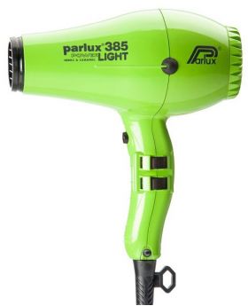 Parlux 385 Power Light Ionic+Ceramic Pro Hair Dryer+2 Nozzles-Green