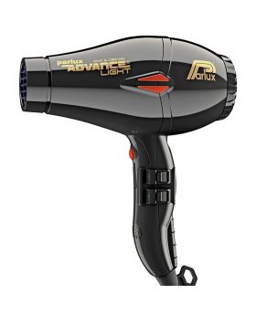 Parlux Advance Light Ceramic and Ionic Hair Dryer With 2 Nozzles-Black