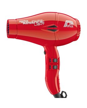 Parlux Advance Light Ceramic and Ionic Hair Dryer With 2 Nozzles-Red