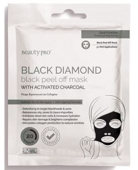 Beauty Pro Black Diamond Black Peel Off Mask (3x7ml Pouch)