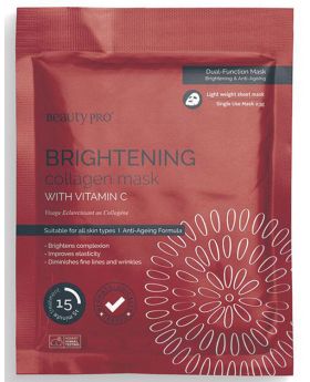 Beauty Pro Brightening Collagen Sheet Mask with Vitamin C