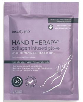 Beauty Pro Hand Therapy Collagen Infused Glove with Removable Finger Tips