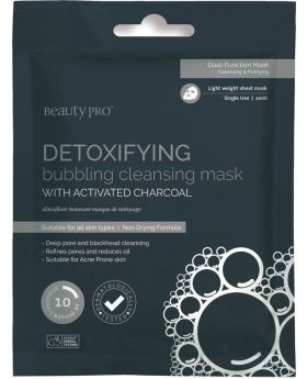 Beauty Pro Detoxifying Bubbling Cleansing Sheet Mask with Activated Charcoal
