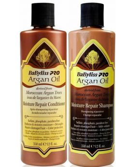 BaByliss PRO Moisture Repair Argan Oil Shampoo & Conditioner 350ml Duo