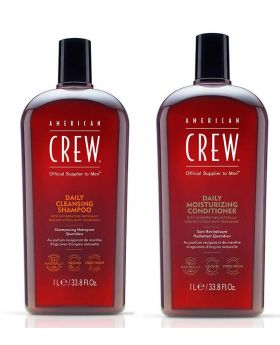 American Crew Daily Cleansing Hair Shampoo & Moisturising Conditioner Duo 1000ml