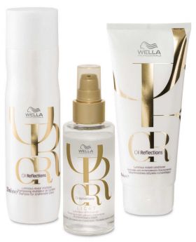 Wella Professional Oil Reflections Trio Shampoo, Conditioner, Smoothing Oil