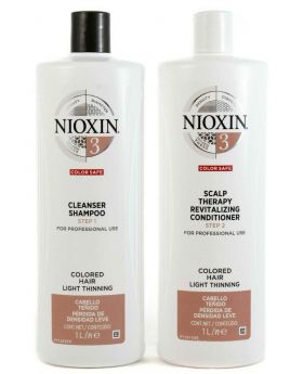 Nioxin System 3 Cleanser Shampoo and Scalp Revitaliser Conditioner Duo 1L 