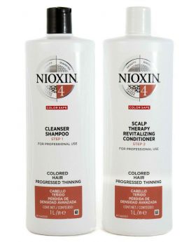 Nioxin System 4 Cleanser Shampoo and Scalp Revitaliser Conditioner Duo 1L 