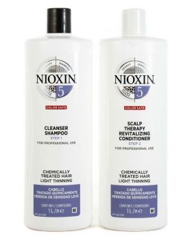 Nioxin System 5 Cleanser Shampoo and Scalp Revitaliser Conditioner Duo 1L 