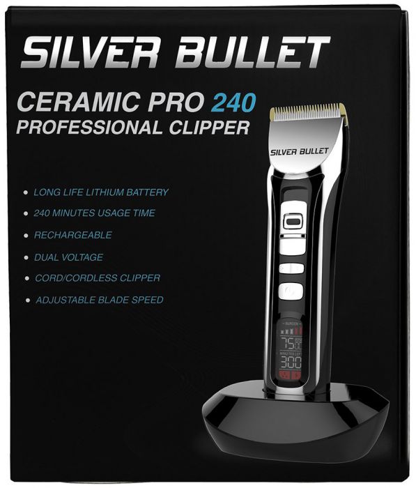 Silver Bullet Ceramic Pro Cord Cordless 240 Hair Clipper Free