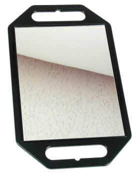 Black Rectangle Hairdressing Handheld Salon Mirror