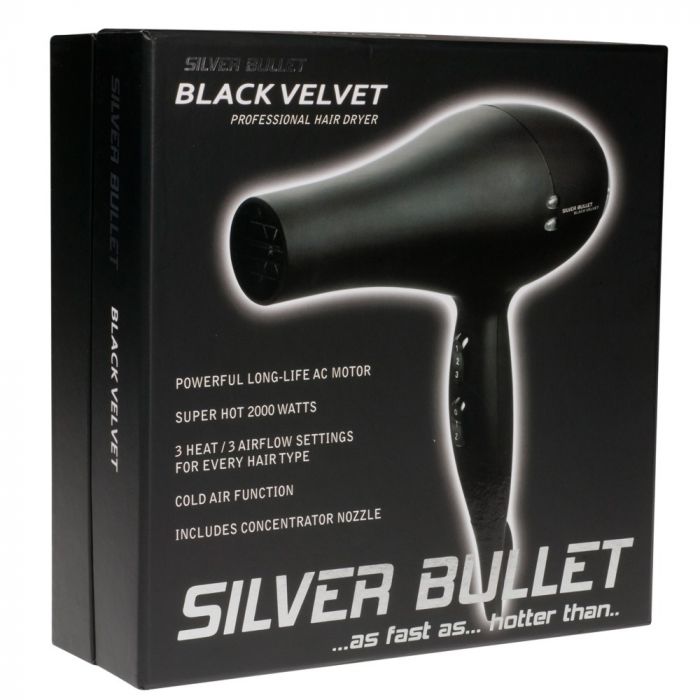 Silver Bullet Black Velvet Professional Hair Dryer Free Delivery